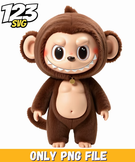 cute monkey labubu png, labubu cartoon monkey, labubu monkey cute - 123SVG Store