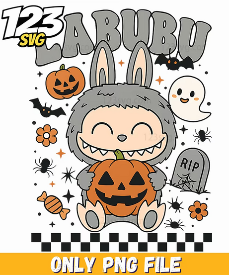 cute pumpkin halloween labubu png, labubu halloween png, labubu halloween cute png - 123SVG Store