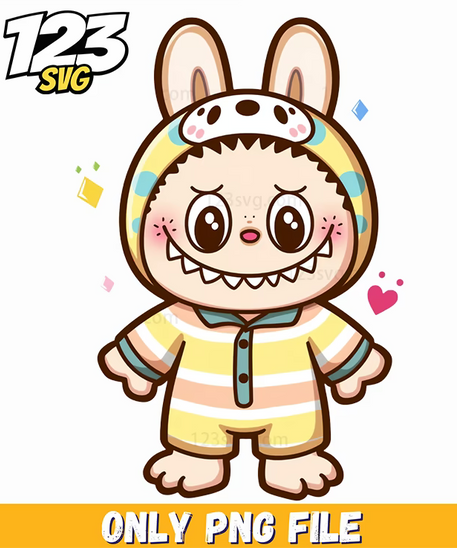 cute striped bunny labubu png, labubu cute bunny, cute labubu bunny png - 123SVG Store