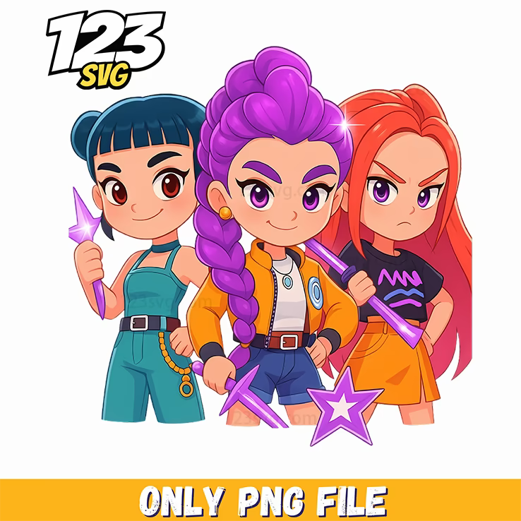 demon hunter png, kpop demon hunters png, korean idol demon hunters png - 123SVG Store