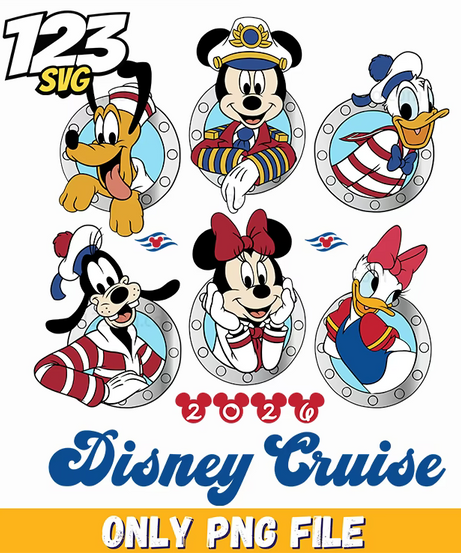 disney cruise line family trip 2026 png, disney cruise family vacation, family cruise disney vacations - 123SVG Store