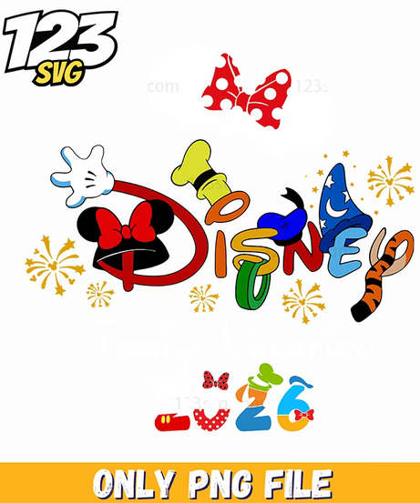 disney family vacation 2026 png 2, disney vacation 2026 family, disney family vacation 2026 - 123SVG Store