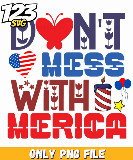 dont mess with merica butterfly flag heart drink png, patriotic butterfly heart drink, heart drink butterfly flag - 123SVG Store