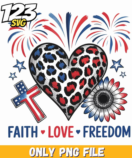 faith love freedom cross leopard heart png, true patriot charlie kirk, mama's valentine heart valentine - 123SVG Store