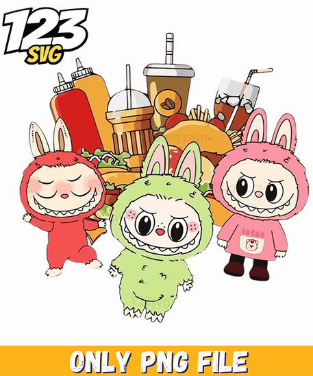 fast food labubu png, labubu png, labubu png images - 123SVG Store