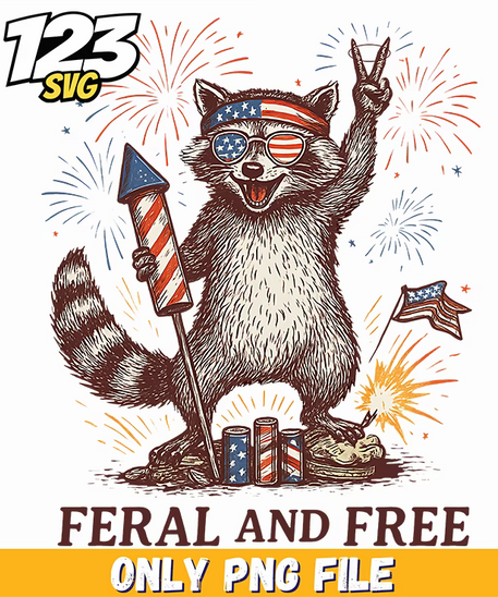 feral and free raccoon vibes png, feral era raccoon, raccoon in my feral era png - 123SVG Store