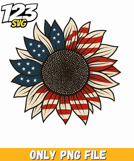 flag sunflower png, sunflower png, american flag sunflower - 123SVG Store