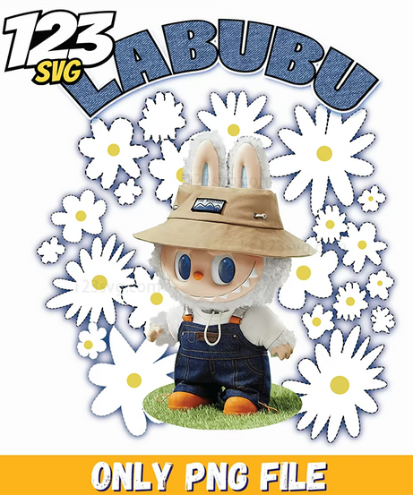 floral cowboy labubu png, purple light labubu png, labubu blind box png - 123SVG Store