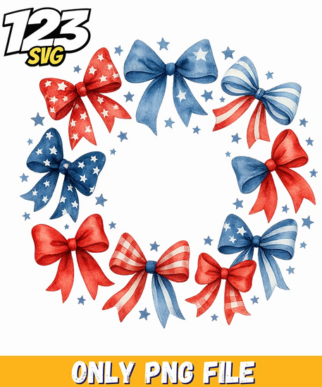 fourth of july bows png, fourth of july bows, usa cherry bow tie png - 123SVG Store