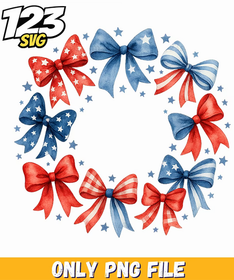 fourth of july bows png, fourth of july bows, usa cherry bow tie png - 123SVG Store