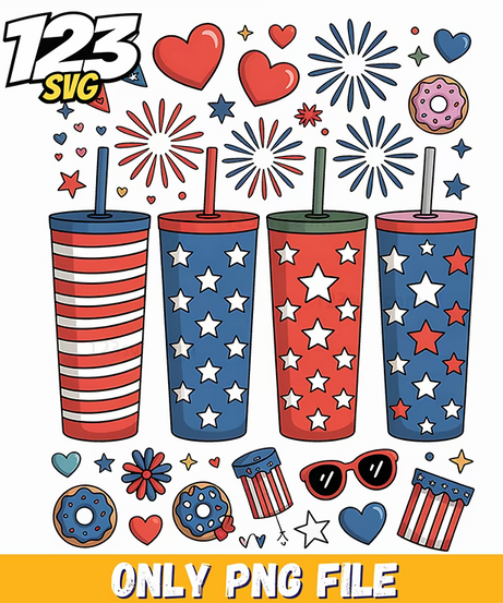 fourth of july tumbler wrap graphics png, july 4th tumbler wrap, july 4th tumbler designs - 123SVG Store
