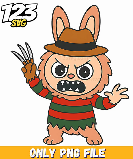 freddy krueger bunny png, freddy krueger bunny, a nightmare on freddy krueger - 123SVG Store