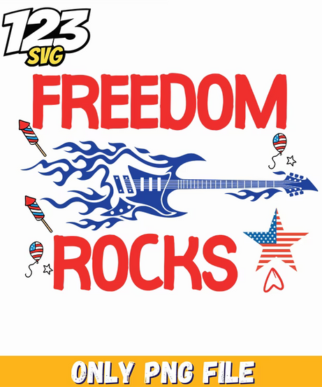freedom rocks electric guitar stars png, electric guitar stars png, freedom electric guitar stars png - 123SVG Store