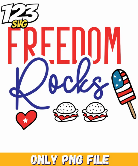 freedom rocks hamburgers popsicle png, hamburger freedom, freedom and hamburger - 123SVG Store