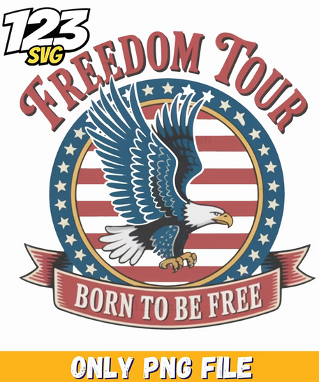 freedom tour bald eagle retro badge png, retro love, kpop bands cartoon png - 123SVG Store