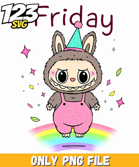 friday rainbow labubu png, cute labubu toys png, labubu png - 123SVG Store