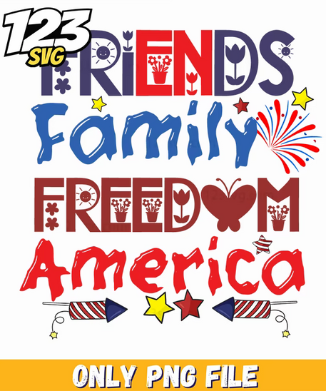 friends family freedom america fireworks flowers flags png, usa fireworks flags, america fireworks displays - 123SVG Store