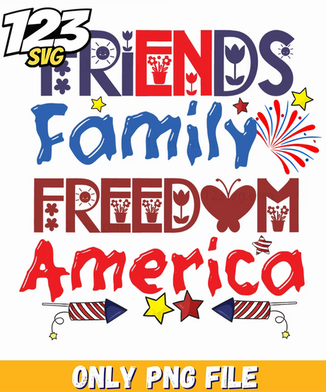 friends family freedom america fireworks flowers flags png, usa fireworks flags, america fireworks displays - 123SVG Store