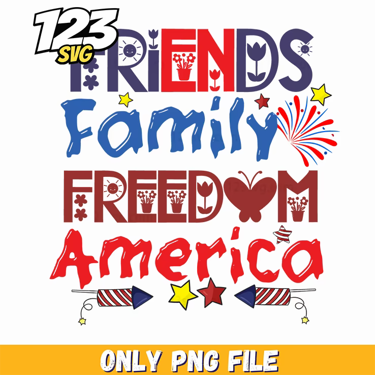 friends family freedom america fireworks flowers flags png, usa fireworks flags, america fireworks displays - 123SVG Store