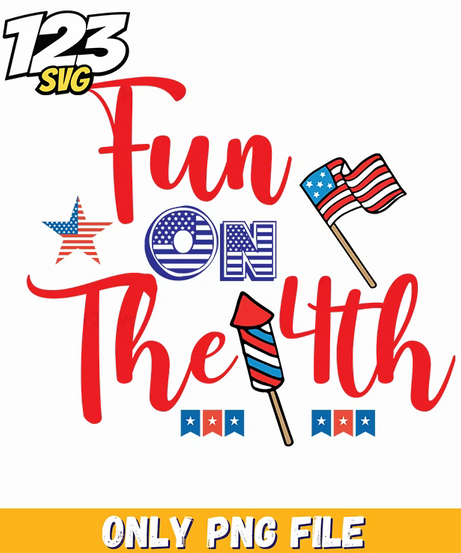 fun on the 4th flags rocket png, 4th of july flags, rocket launch live - 123SVG Store