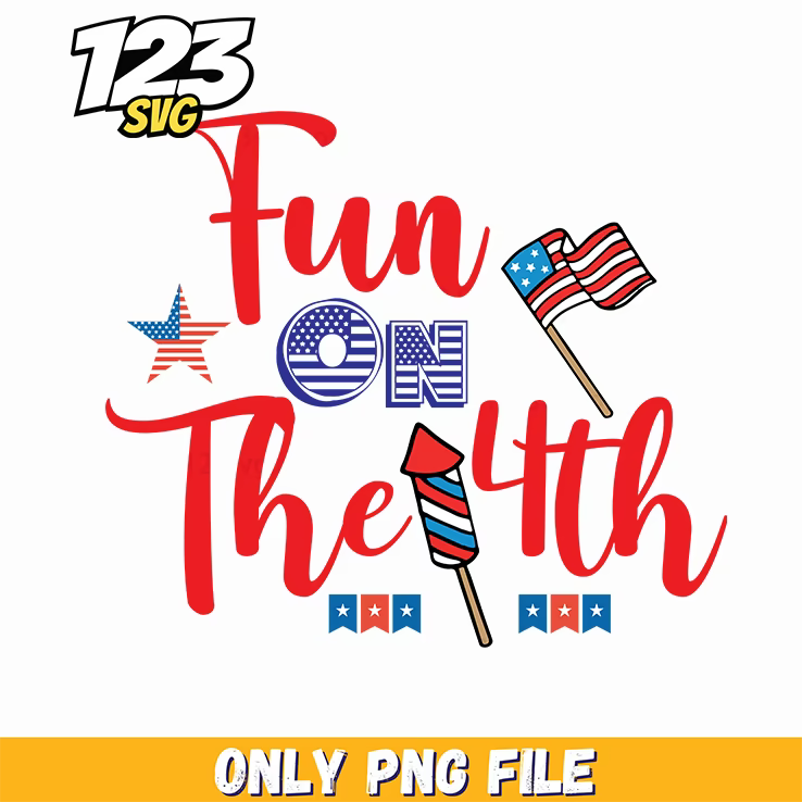 fun on the 4th flags rocket png, 4th of july flags, rocket launch live - 123SVG Store