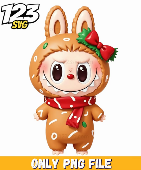 gingerbread christmas bunny png, gingerbread bunny christmas, gingerbread christmas decorations - 123SVG Store