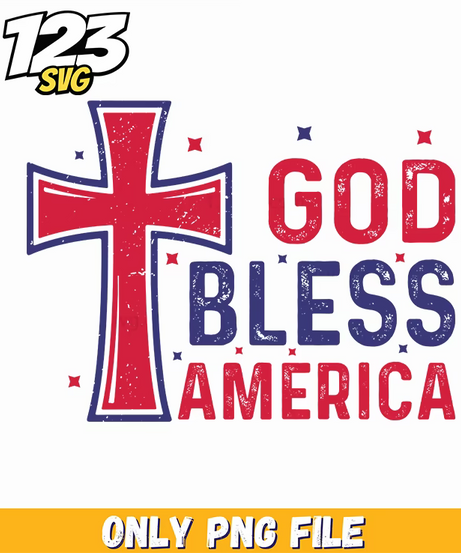 god bless america cross png, american flag cross, cross american flag png - 123SVG Store