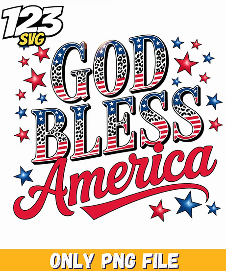 god bless america star leopard png, inspirational easter png art print, easter day png - 123SVG Store