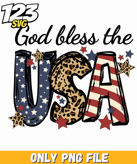god bless the usa leopard png, god bless the usa, god says i am inspirational - 123SVG Store