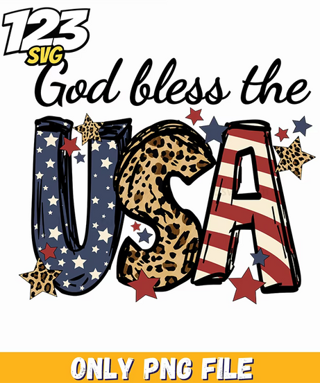 god bless the usa leopard png, god bless the usa, god says i am inspirational - 123SVG Store