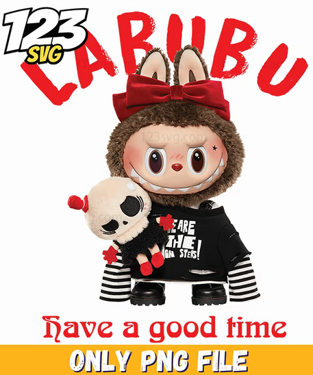 gothic labubu doll png funny, labubu doll funny, labubu doll gothic - 123SVG Store