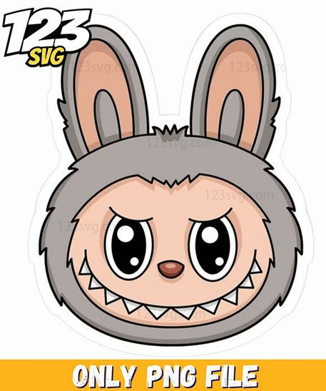 gray bunny face png, cute bunny face png, bunny face clipart - 123SVG Store