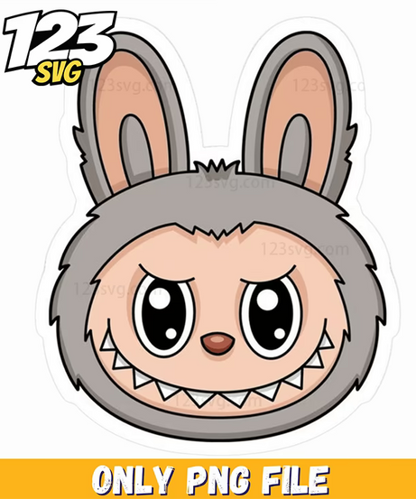 gray bunny face png, cute bunny face png, bunny face clipart - 123SVG Store
