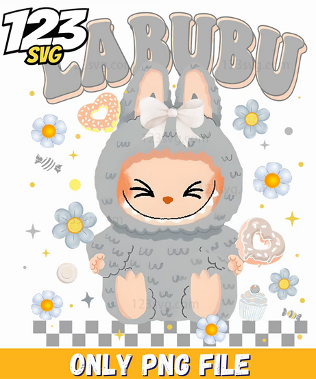 gray labubu png, labubu png, labubu character png - 123SVG Store