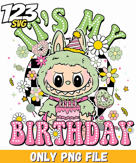 green birthday labubu png funny, labubu birthday funny images, labubu birthday funny pictures - 123SVG Store
