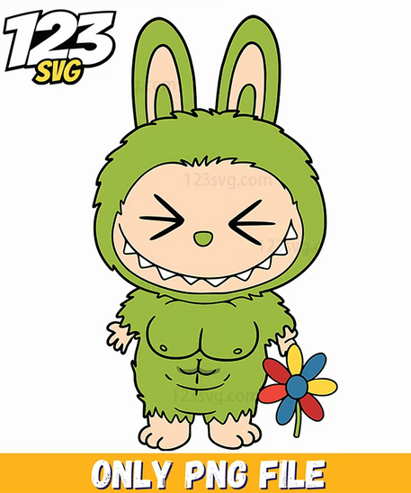 green bunny monster png, cute monster png, green monster png - 123SVG Store