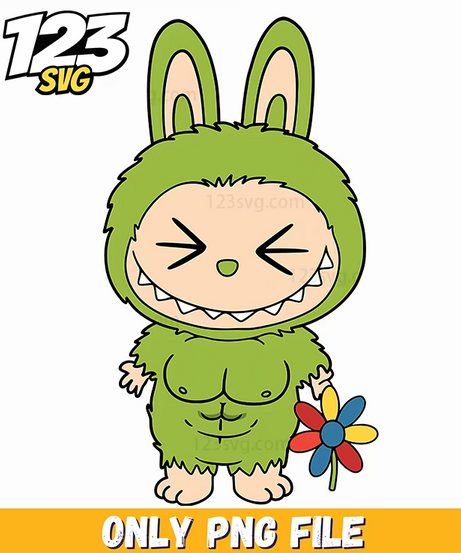green bunny monster png, cute monster png, green monster png - 123SVG Store