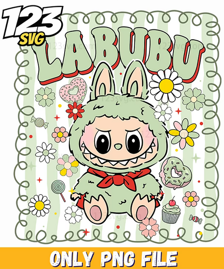 green christmas labubu art png, labubu art xmas, labubu xmas artwork - 123SVG Store