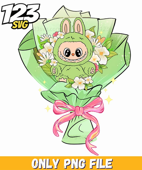 green flower bouquet labubu png, white flower and eucalyptus bouquet, eucalyptus and white flowers bouquet - 123SVG Store