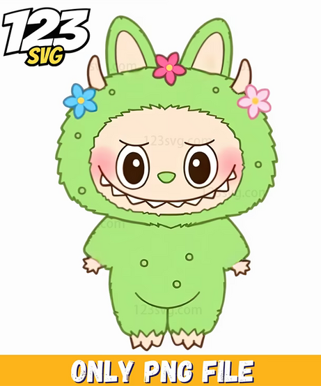 green horn labubu png, labubu png, labubu cartoon png - 123SVG Store