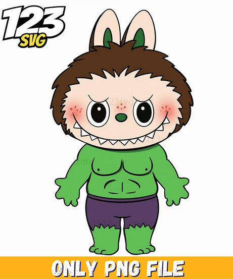 green hulk labubu png, labubu hulk images, labubu hulk png - 123SVG Store