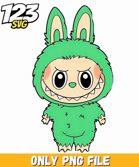 green monster labubu png, labubu png, labubu monster png - 123SVG Store