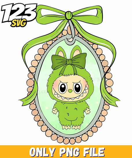 green ornament labubu png, labubu png ornament, labubu ornament png - 123SVG Store