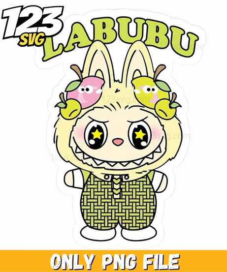green outfit labubu png, labubu green costume, labubu green outfit design - 123SVG Store