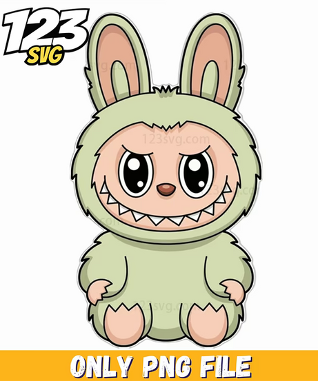 green plush labubu png, labubu plush toys, labubu plush doll - 123SVG Store