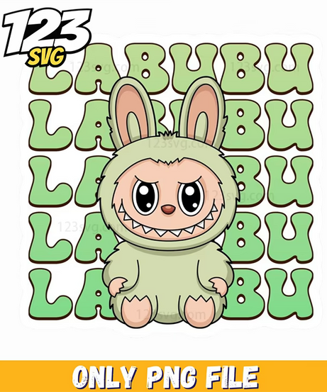 green retro labubu png, labubu png, labubu png vector - 123SVG Store