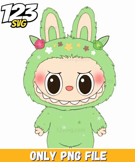 grey bunny labubu png, grey labubu go to school png, labubu characters png - 123SVG Store