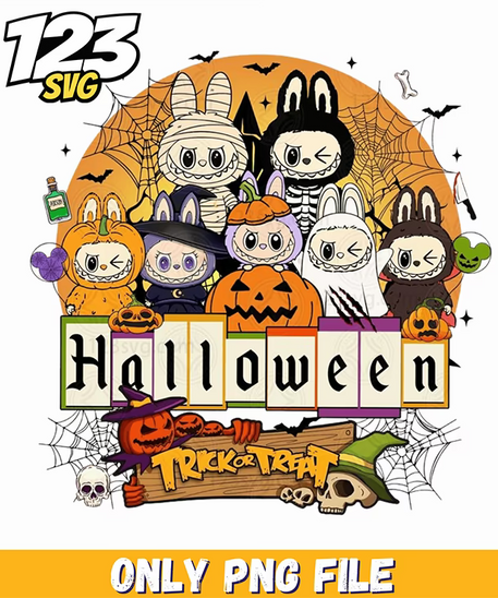 halloween labubu bundle png, labubu png, labubu halloween - 123SVG Store