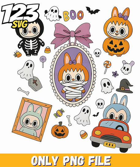 halloween sticker bundle png, halloween stickers for kids, halloween sticker collection - 123SVG Store