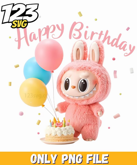 happy birthday bunny png, happy birthday bunny, birthday bunny png free - 123SVG Store